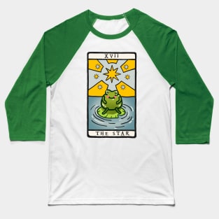 Goblincore Aesthetic Cottagecore Stupid Cute Frog Tarot Card - Artist frog - Mycology Fungi Shrooms Mushrooms Baseball T-Shirt